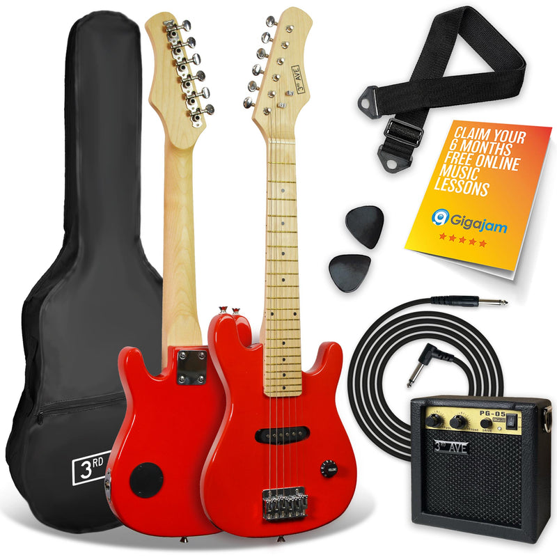 3rd Avenue Junior Electric Guitar Pack Red Electric Guitars